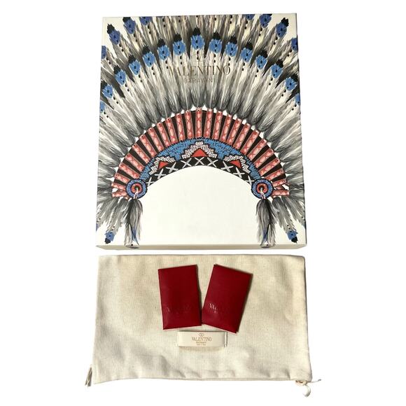 VALENTINO Rockstud Rolling Fringed Suede Ankle Strap Sandals EU 39 US 9 Heels - Picture 12 of 13